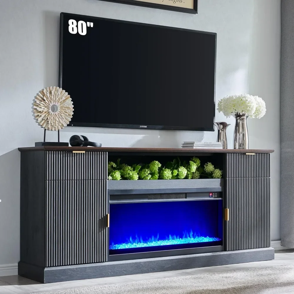 Fluted Fireplace TV Stand for TVs Up to 80 inch,with 36" Electric Fireplace, Wood Media Console,Modern Entertainment Center
Fluted Fireplace TV Stand for TVs Up to 80 inch,with 36" Electric Fireplace, Wood Media Console,Modern Entertainment Center