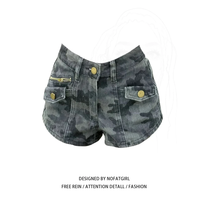 YIBASHU Summer Women American Retro Low Rise Denim Shorts Y2K 2000s Japanese Punk Harajuku High Street Camouflage Jean Hot Pants
YIBASHU Summer Women American Retro Low Rise Denim Shorts Y2K 2000s Japanese Punk Harajuku High Street Camouflage Jean Hot Pants