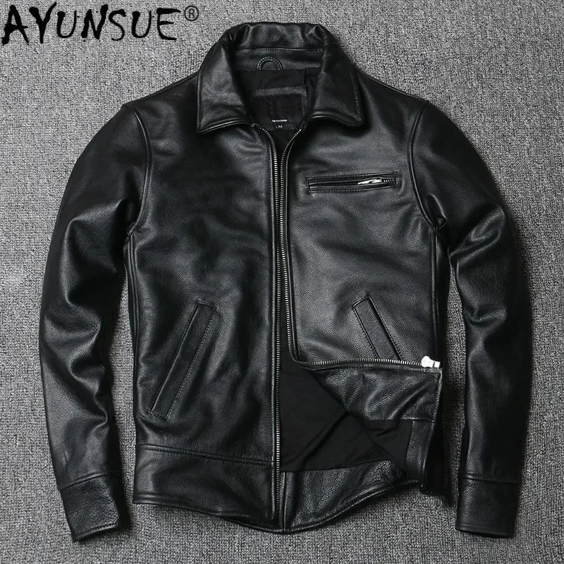 Genuine AYUNSUE Jacket Men 100% Real Cow Coat Spring Autumn Plus Size Mens Leather Jackets Cowhide 2024 KJ4702
Genuine AYUNSUE Jacket Men 100% Real Cow Coat Spring Autumn Plus Size Mens Leather Jackets Cowhide 2024 KJ4702