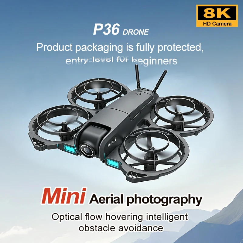 New P36 RC Drone2.4”FPV Racing Drone with Optical Flow Hovering, Obstacle Avoidance, and HD Camera Aerial Quadcopter Toy
New P36 RC Drone2.4”FPV Racing Drone with Optical Flow Hovering, Obstacle Avoidance, and HD Camera Aerial Quadcopter Toy