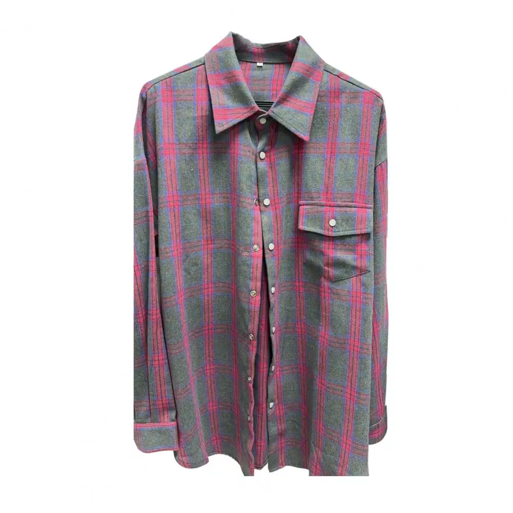 Single-breasted Cardigan Blouse Women Shirt Plaid Print Lapel Shirt for Women with Long Sleeve Flap Pockets Loose Fit Single
Single-breasted Cardigan Blouse Women Shirt Plaid Print Lapel Shirt for Women with Long Sleeve Flap Pockets Loose Fit Single