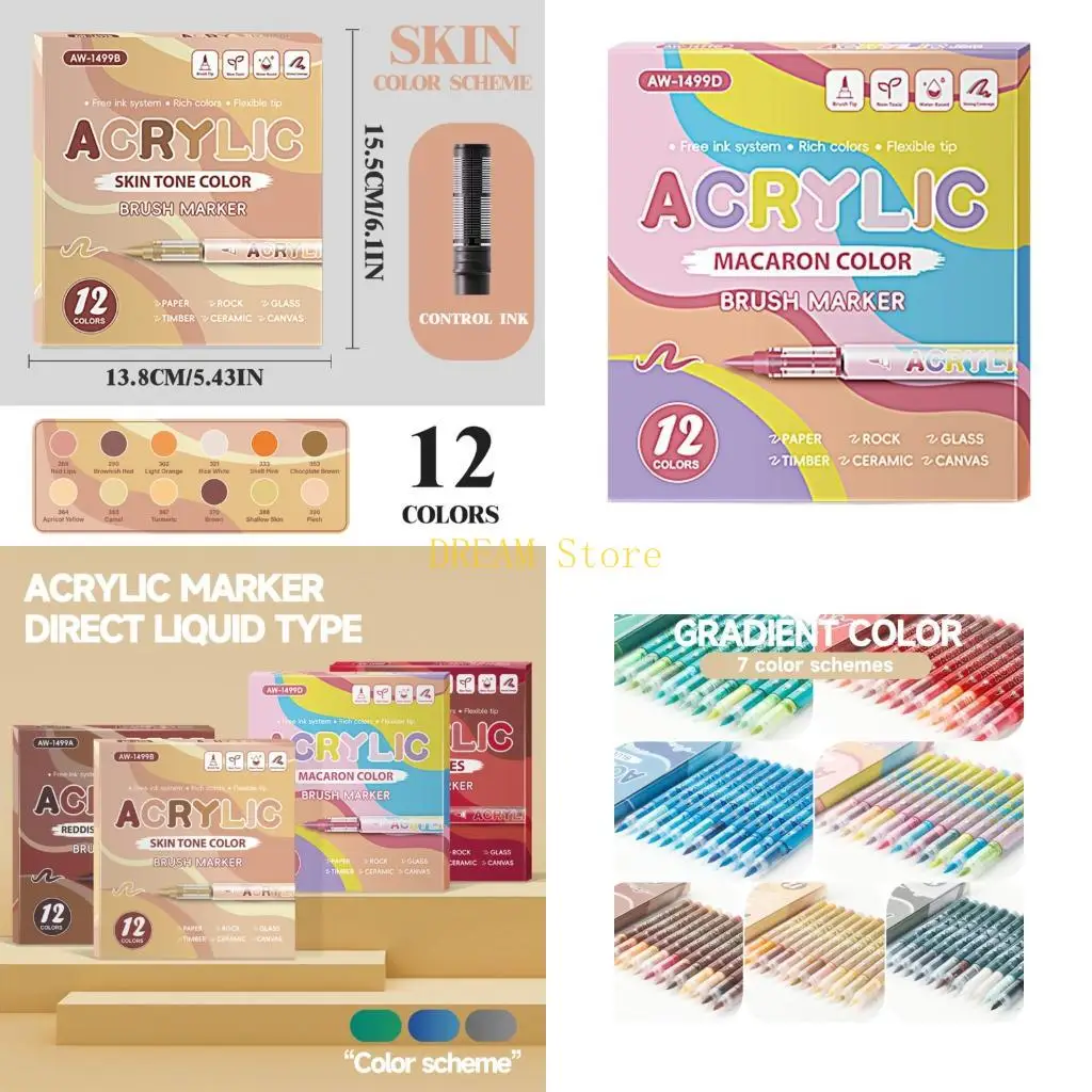 Многоцелевой кончик кисти, ручка для акриловой краски, 12 цветов, маркер для акриловой краски для ведения журнала, изготовление
Многоцелевой кончик кисти, ручка для акриловой краски, 12 цветов, маркер для акриловой краски для ведения журнала, изготовление