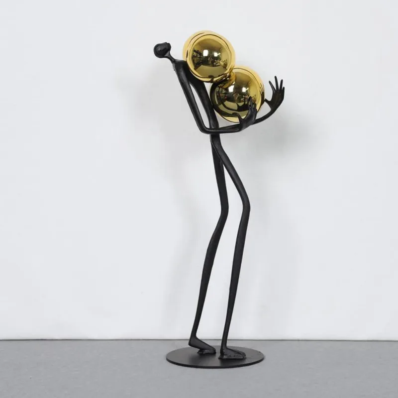 Creative Metal Hold The Golden Ball Abstract Figures Living Room Desktop Ornament Artwork Black Statue Ornament Home Decoration
Creative Metal Hold The Golden Ball Abstract Figures Living Room Desktop Ornament Artwork Black Statue Ornament Home Decoration