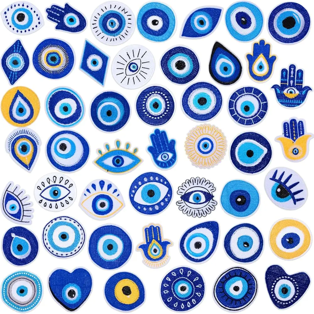 48 Pcs Evil Eye Embroidery Patches Hamsa Hand Heart Moon Sew on/Iron on Embroidered Applique Repair Patch DIY Craft Accessor
48 Pcs Evil Eye Embroidery Patches Hamsa Hand Heart Moon Sew on/Iron on Embroidered Applique Repair Patch DIY Craft Accessor