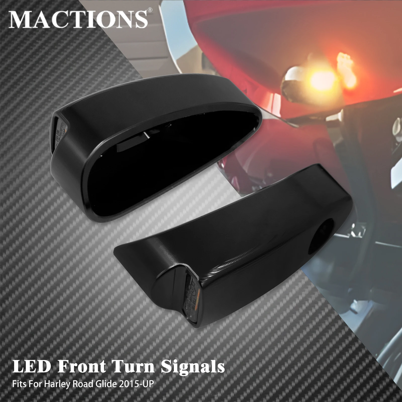 MACTIONS Motorcycle Front Turn Signal Indicator Lamps E Mark LED Light For Harley Touring Road Glide CVO Ultra Limited 2015-2024
MACTIONS Motorcycle Front Turn Signal Indicator Lamps E Mark LED Light For Harley Touring Road Glide CVO Ultra Limited 2015-2024