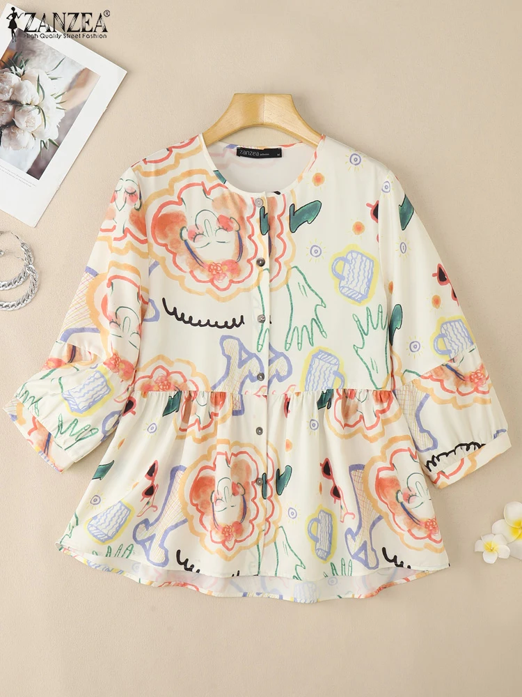 2025 стильная осенняя рубашка с принтом ZANZEA, женская блузка с круглым вырезом и длинным рукавом, повседневная блузка на пуговицах, элегантная рабочая сорочка, свободные топы
2025 стильная осенняя рубашка с принтом ZANZEA, женская блузка с круглым вырезом и длинным рукавом, повседневная блузка на пуговицах, элегантная рабочая сорочка, свободные топы