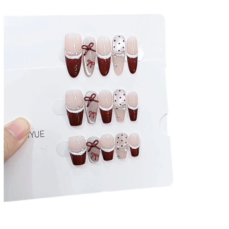 Pure handmade phototherapy wearing nail sweet burgundy reuse nail patch whitening
Pure handmade phototherapy wearing nail sweet burgundy reuse nail patch whitening