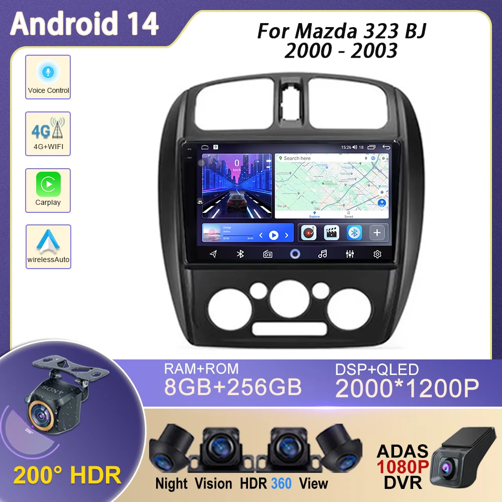 Android 14 Car Radio Multimedia Video Player For Mazda 323 BJ 2000 - 2003 Navigation Stereo Head Unit GPS Dash Cam Screen DVD
Android 14 Car Radio Multimedia Video Player For Mazda 323 BJ 2000 - 2003 Navigation Stereo Head Unit GPS Dash Cam Screen DVD