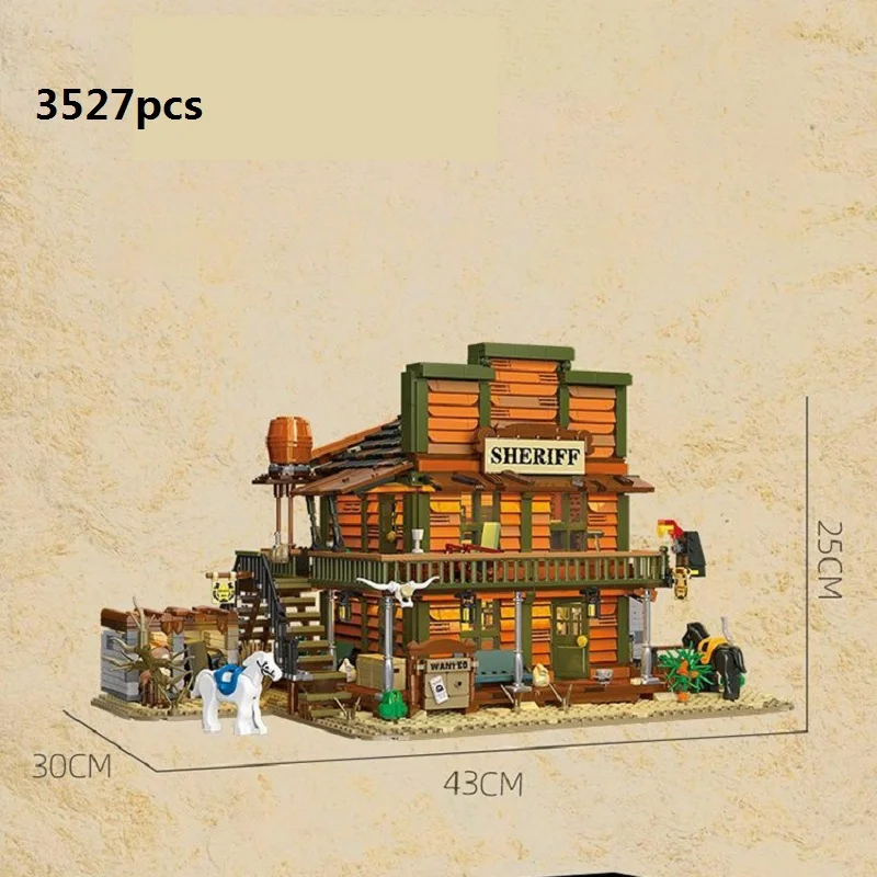 Children Birthday Gifts MOC Western Cowboyed Tavern Sheriff's Office Building Blocks Set Saloon Desert House With Light Toys
Children Birthday Gifts MOC Western Cowboyed Tavern Sheriff's Office Building Blocks Set Saloon Desert House With Light Toys 