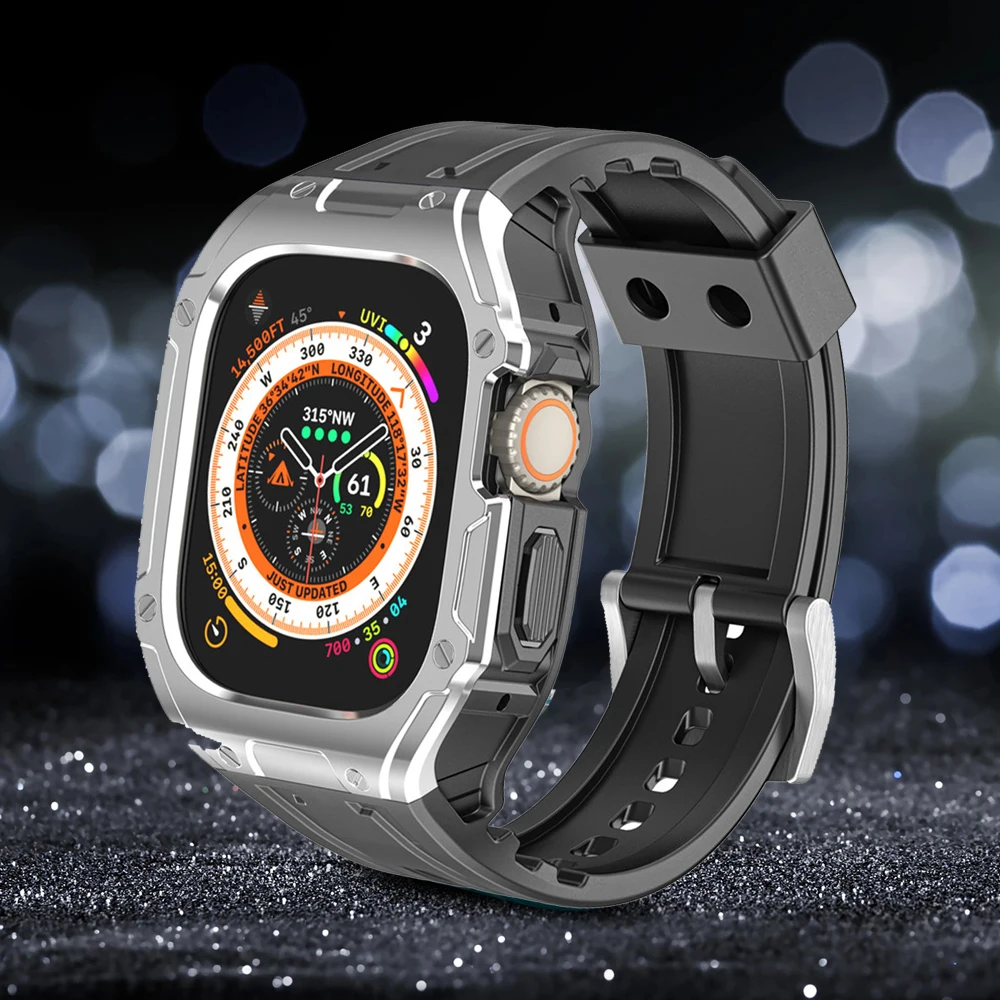 Роскошный комплект для модов, ПК, для часов Apple Watch Ultra 49 мм, Резиновая лента, защитный ободок в стиле корпуса, спортивный браслет
Роскошный комплект для модов, ПК, для часов Apple Watch Ultra 49 мм, Резиновая лента, защитный ободок в стиле корпуса, спортивный браслет