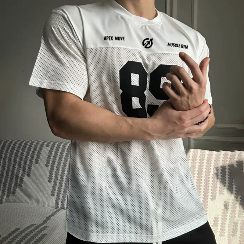 Summer Mens Mesh Quick Dry Breathable Loose Short Sleeve T Shirt for Workout Fitness Basketball
Summer Mens Mesh Quick Dry Breathable Loose Short Sleeve T Shirt for Workout Fitness Basketball