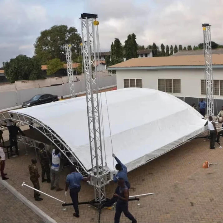 High-strength Concert Stage Music Scene Lighting Dj Truss System For Outdoor Concert With PVC Roof Cover Wedding Lighting Truss
High-strength Concert Stage Music Scene Lighting Dj Truss System For Outdoor Concert With PVC Roof Cover Wedding Lighting Truss