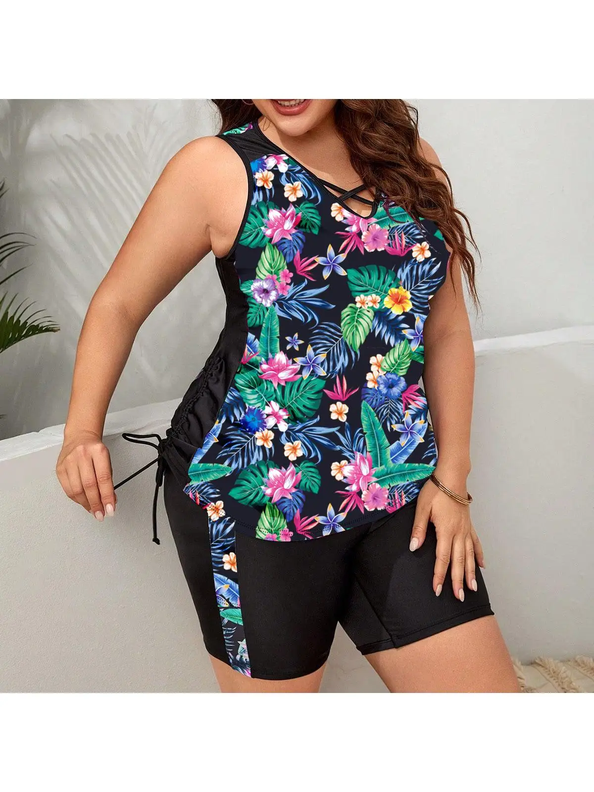 Conservative Colorblo Print Bikini Two-piece Set Polyester Material with Chest Pad No Steel Support Sports/ Yoga/ Fitn
Conservative Colorblo Print Bikini Two-piece Set Polyester Material with Chest Pad No Steel Support Sports/ Yoga/ Fitn