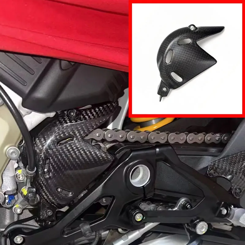 For DUCATI Streetfighter V4 S V4S 2020 - 2024 Carbon Fiber Drive Sprocket Cover Chain Guards Protector Fairing Kit Accessories
For DUCATI Streetfighter V4 S V4S 2020 - 2024 Carbon Fiber Drive Sprocket Cover Chain Guards Protector Fairing Kit Accessories