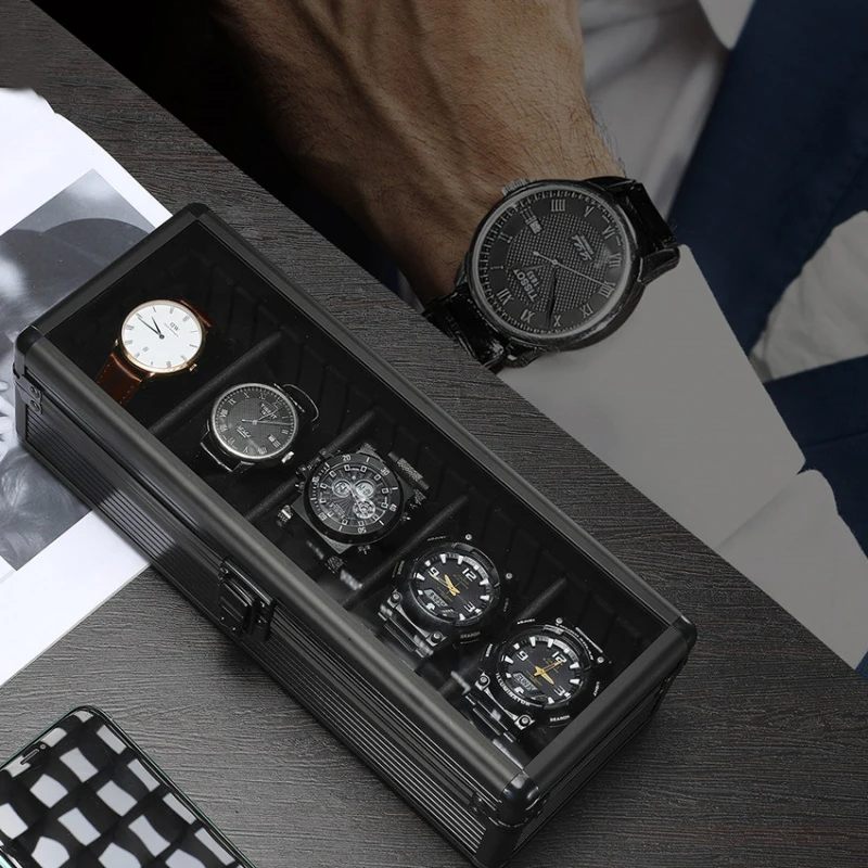 New Trendy Exquisite 5-Slot High-End Aluminum Alloy Watch Box And Watch Storage Box Internal Interval Watch Storage Display Box
New Trendy Exquisite 5-Slot High-End Aluminum Alloy Watch Box And Watch Storage Box Internal Interval Watch Storage Display Box