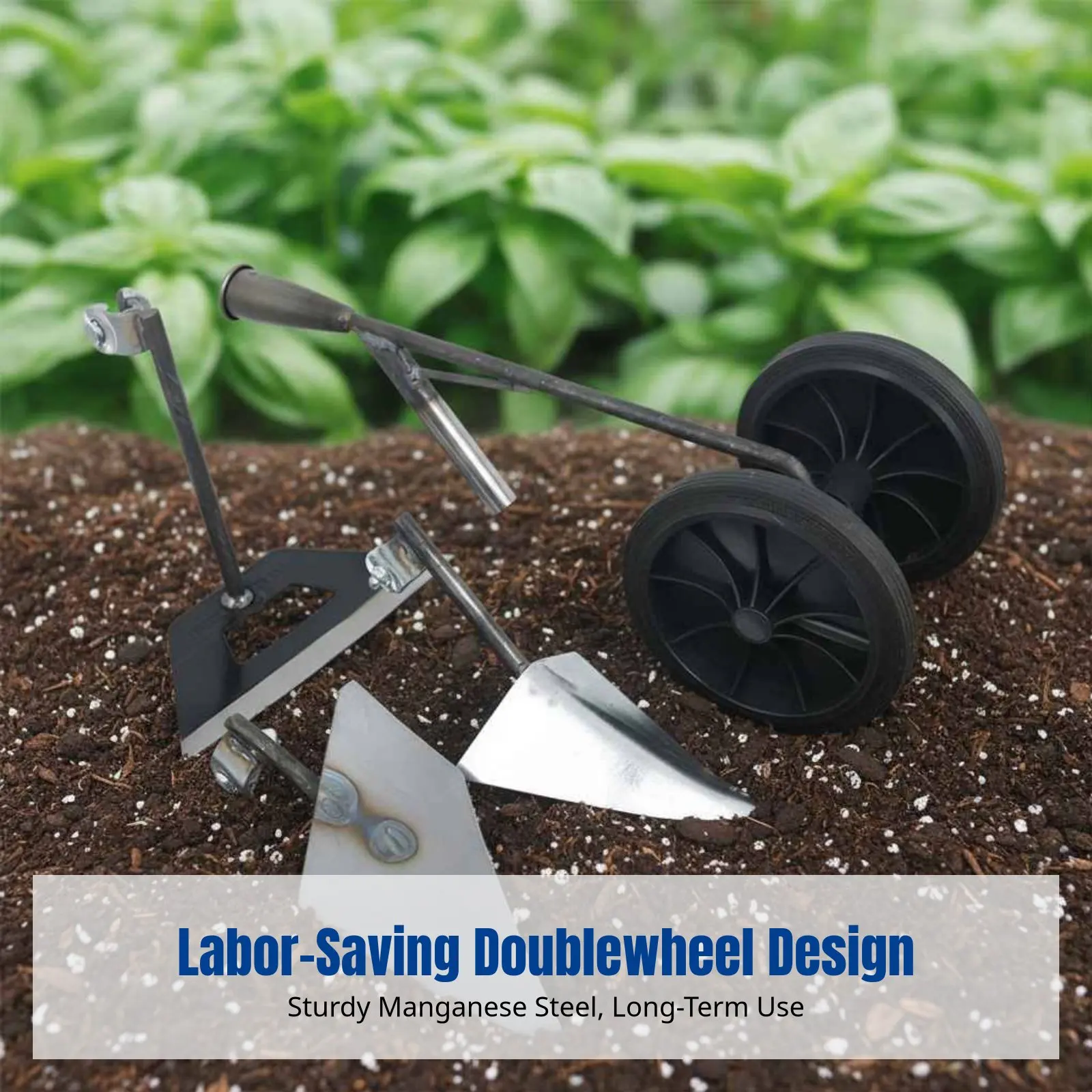 Double Wheel Assist Triple-Function Hoe, Triangle Plow, Multifunctional Weeding, Soil Loosening, Ditching, Land
Double Wheel Assist Triple-Function Hoe, Triangle Plow, Multifunctional Weeding, Soil Loosening, Ditching, Land