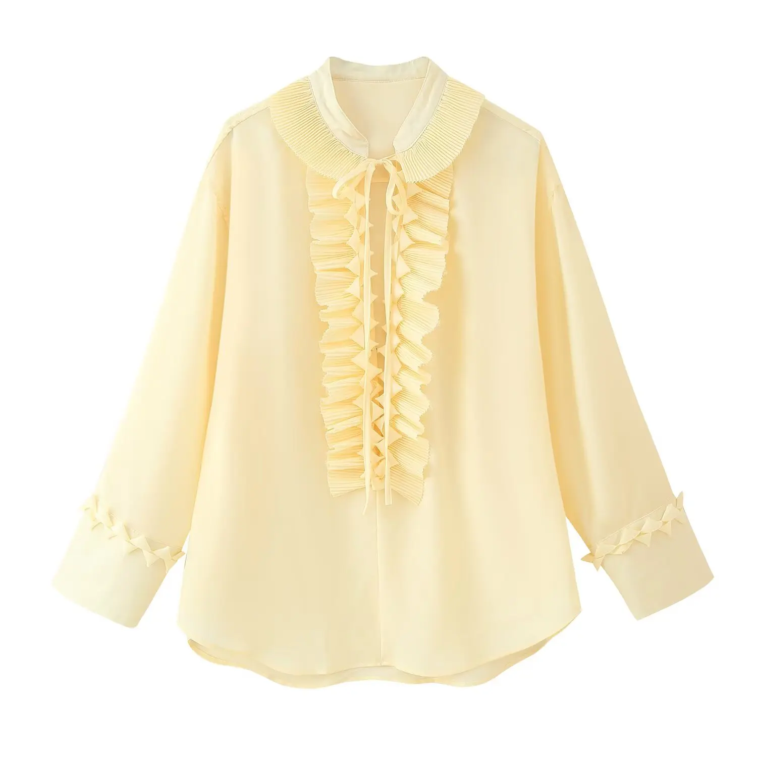 Korejepo 2025 Women Top New Fashion European American Style French Lotus Leaf Side Sleeve Stand Up Collar Shirt
Korejepo 2025 Women Top New Fashion European American Style French Lotus Leaf Side Sleeve Stand Up Collar Shirt