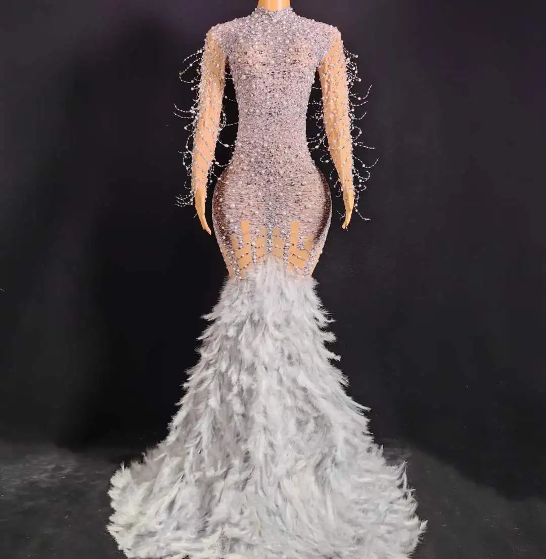 Grey Purple Sparkly Rhinestone Feather Long Dress Singer Club Night Celebrity Stage Wear Birthday Stretch Drag Queen Costume
Grey Purple Sparkly Rhinestone Feather Long Dress Singer Club Night Celebrity Stage Wear Birthday Stretch Drag Queen Costume