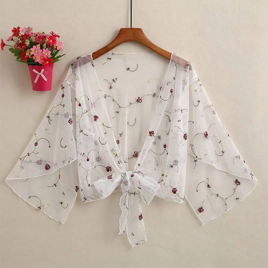 Lightweight Chiffon Shawl With Floral Embroidery, Breathable Wrap For Summer
Lightweight Chiffon Shawl With Floral Embroidery, Breathable Wrap For Summer