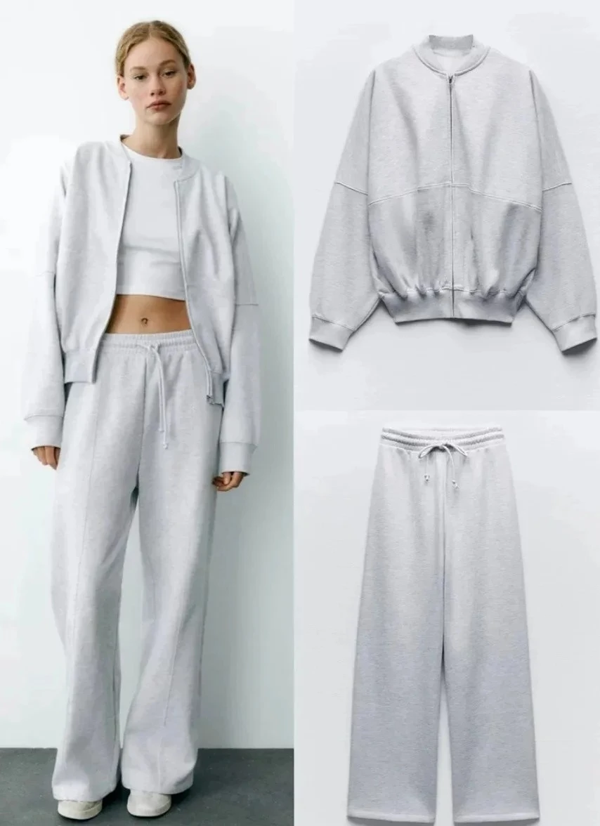 Весенняя женская свободная флисовая толстовка с капюшоном на молнии, куртка-бомбер с брюками, повседневный спортивный костюм, комплект модной спортивной одежды
Весенняя женская свободная флисовая толстовка с капюшоном на молнии, куртка-бомбер с брюками, повседневный спортивный костюм, комплект модной спортивной одежды