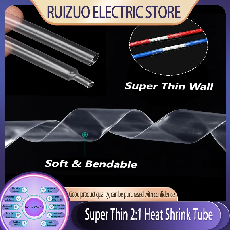 ID 1mm ~ 20mm Super Thin Heat Shrink Tube Clear Flexible Earphone Line Heat Shrinkable Tube Audio Cable Sleeve Wrap Sheath
ID 1mm ~ 20mm Super Thin Heat Shrink Tube Clear Flexible Earphone Line Heat Shrinkable Tube Audio Cable Sleeve Wrap Sheath