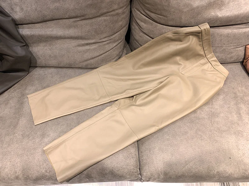 Pants Casual Genuine Women Leather High Waist Straight Pants Female Nine-point Soft Loose Sheepskin Leather Trousers Fall
Pants Casual Genuine Women Leather High Waist Straight Pants Female Nine-point Soft Loose Sheepskin Leather Trousers Fall