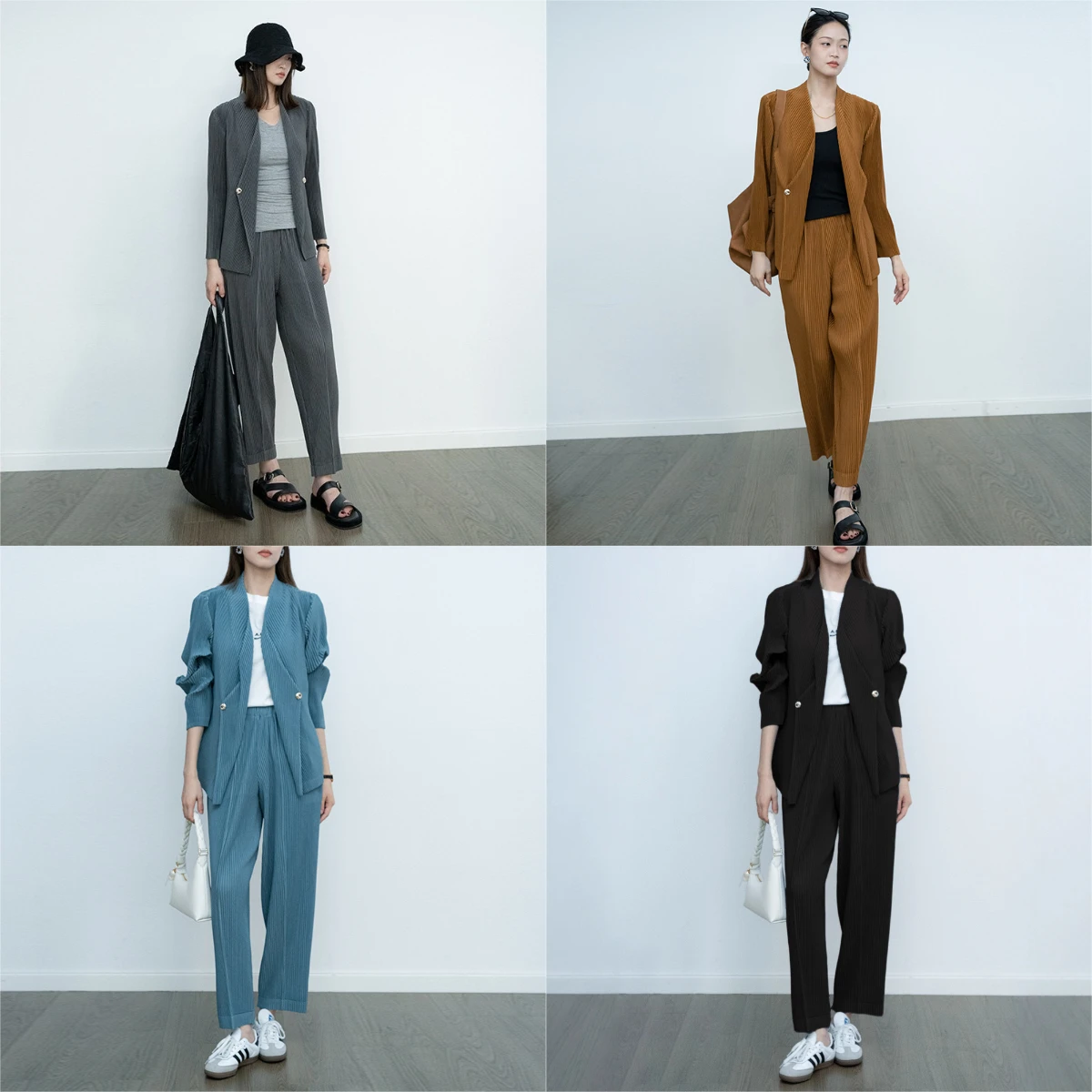 Miyake Pleated 2025 Autumn and Winter High-end Workplace Style Fashion Two-piece Pleated Suit Women's Loose Jacket Thick Pants 
Miyake Pleated 2025 Autumn and Winter High-end Workplace Style Fashion Two-piece Pleated Suit Women's Loose Jacket Thick Pants