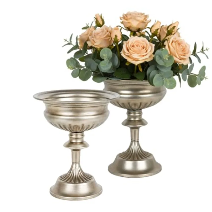 Small Urn Vases for Centerpieces Set of 2, Classic Metal Trumpet Flower Pots for Table, Bowl Vase for Wedding Party Event Home
Small Urn Vases for Centerpieces Set of 2, Classic Metal Trumpet Flower Pots for Table, Bowl Vase for Wedding Party Event Home