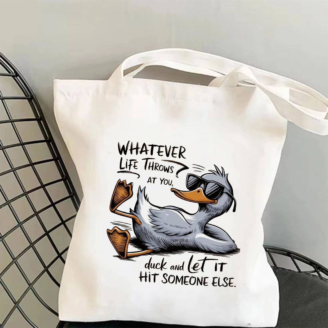 Funny Duck Shirt Funny Quote Graphic Canvas Tote Bag Spacious Reusable Design Tote Hangbag for Office and Commuters School
Funny Duck Shirt Funny Quote Graphic Canvas Tote Bag Spacious Reusable Design Tote Hangbag for Office and Commuters School