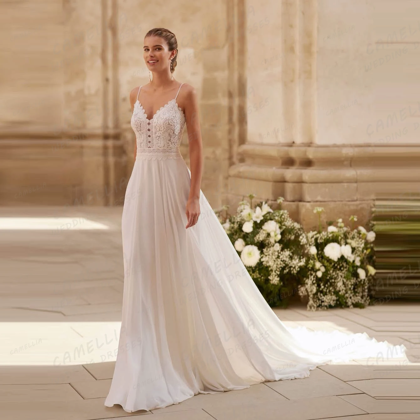 Luxury Wedding Dresses Women's A Line Chiffon Bridal Gowns Appliques Sweep Train Sleeveless Vestidos De Novia Elegant Customized
Luxury Wedding Dresses Women's A Line Chiffon Bridal Gowns Appliques Sweep Train Sleeveless Vestidos De Novia Elegant Customized