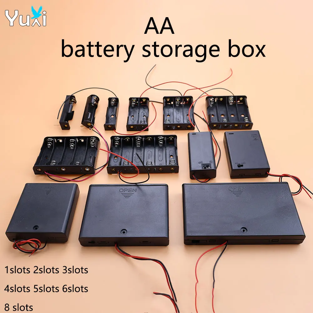 Yuxi 1piece 1 2 3 4 5 6 8-slot DIY battery holder container plastic AA size battery holder storage box rack with lead wire
Yuxi 1piece 1 2 3 4 5 6 8-slot DIY battery holder container plastic AA size battery holder storage box rack with lead wire