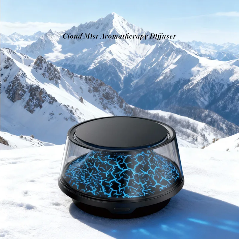 New portable car aroma diffuser with LED lights, featuring a volcanic and iceberg landscape, along with cloud and fog decoration
New portable car aroma diffuser with LED lights, featuring a volcanic and iceberg landscape, along with cloud and fog decoration