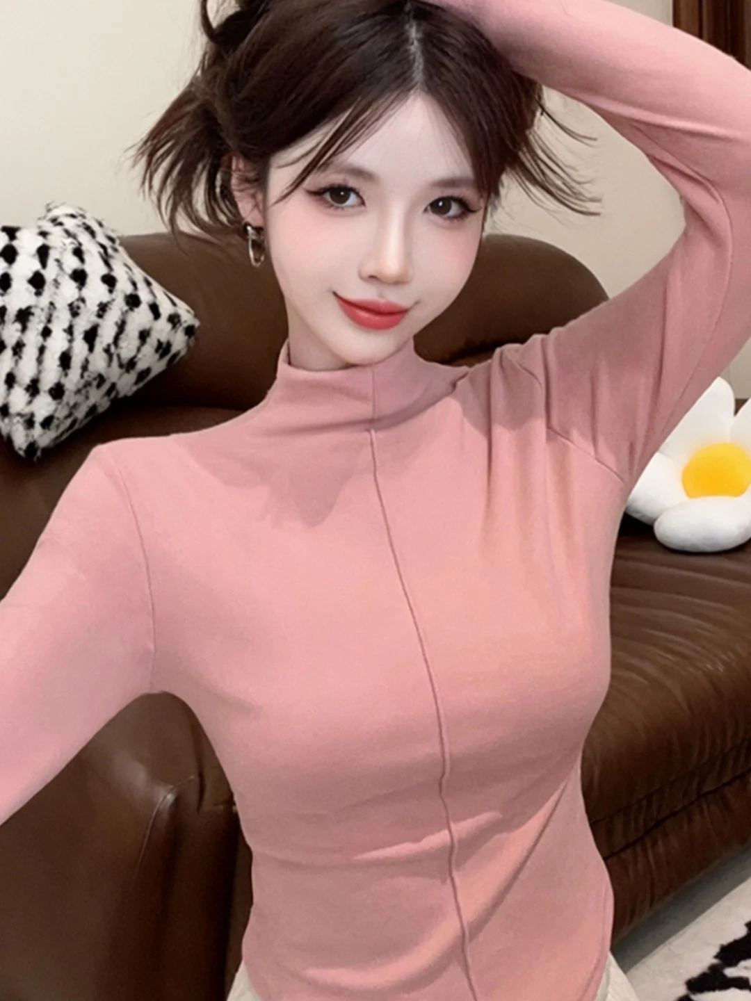 Fashionable Double-Sided Cashmere High-Neck Long-Sleeve Women's Base Shirt Short Style Autumn Winter Spicy Girl Pure Desire
Fashionable Double-Sided Cashmere High-Neck Long-Sleeve Women's Base Shirt Short Style Autumn Winter Spicy Girl Pure Desire