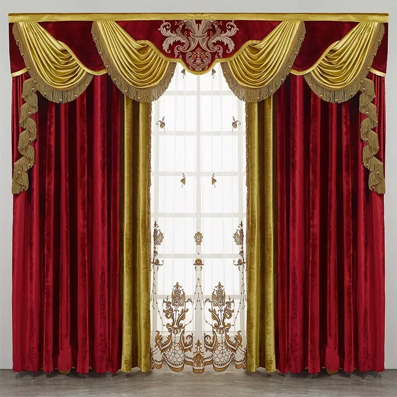 Американские французские роскошные шторы для виллы, спальни, бархатная вышивка, красный высококачественный солнцезащитный козырек в европейском дворцовом стиле, соответствующий цвету
Американские французские роскошные шторы для виллы, спальни, бархатная вышивка, красный высококачественный солнцезащитный козырек в европейском дворцовом стиле, соответствующий цвету