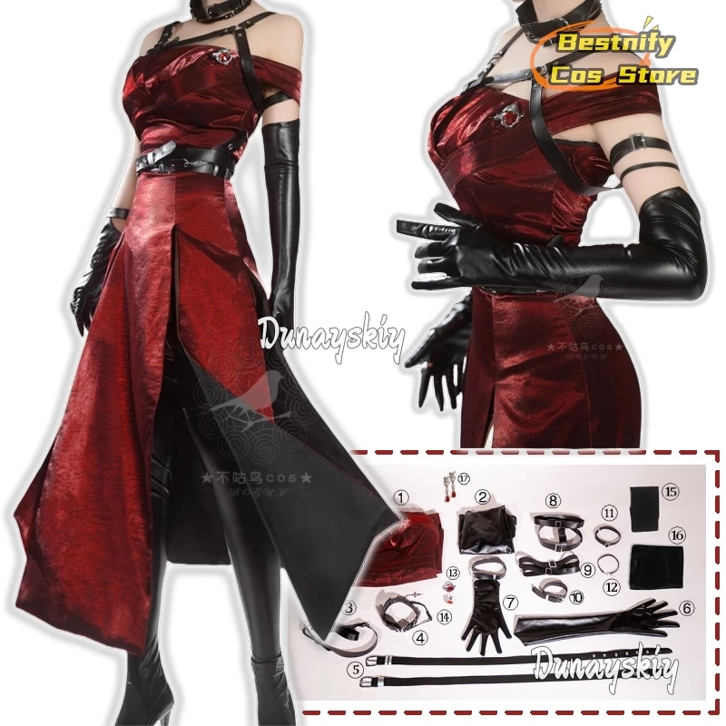 Love And Deepspace Heroines Cosplay Costume Red Dress Enchanting Veil Uniform Sylus Relentless Conqueror Halloween Party Women
Love And Deepspace Heroines Cosplay Costume Red Dress Enchanting Veil Uniform Sylus Relentless Conqueror Halloween Party Women