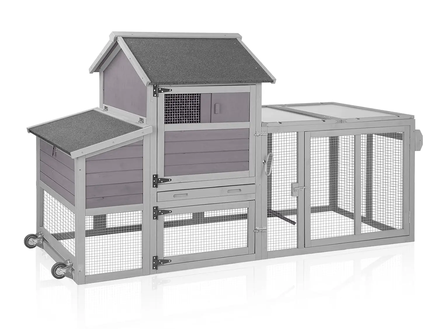 Expandable Wooden Chicken Coop with Wheels Nest Box Leakproof Tray UV Roof Outdoor Poultry Cage, Customized
Expandable Wooden Chicken Coop with Wheels Nest Box Leakproof Tray UV Roof Outdoor Poultry Cage, Customized