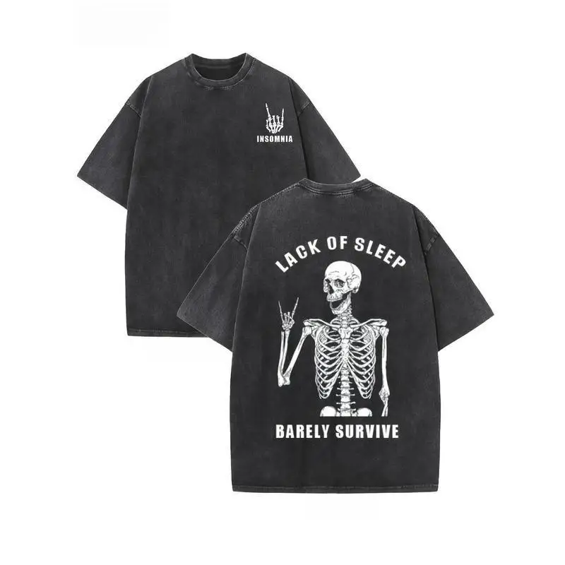 Lack of Sleep Skeleton Graphic Tee – Bold 'Barely Survive' Design – Trendy Oversized Casual Shirt
Lack of Sleep Skeleton Graphic Tee – Bold 'Barely Survive' Design – Trendy Oversized Casual Shirt