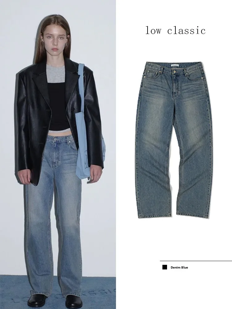 Women's Classic Straight Leg Jeans High Waist Wide Leg Pants Retro Slim Fit Casual Denim Trousers Four Seasons Wear
Women's Classic Straight Leg Jeans High Waist Wide Leg Pants Retro Slim Fit Casual Denim Trousers Four Seasons Wear
