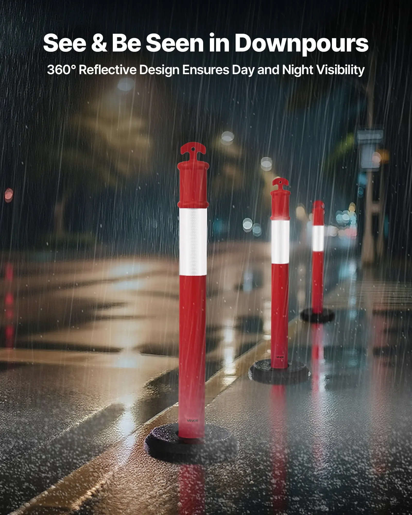 9 Pack Traffic Delineator Posts, 48 Inches Traffic Safety Cones With Fillable Base And Reflective Strips, Heavy Duty Delineator
9 Pack Traffic Delineator Posts, 48 Inches Traffic Safety Cones With Fillable Base And Reflective Strips, Heavy Duty Delineator