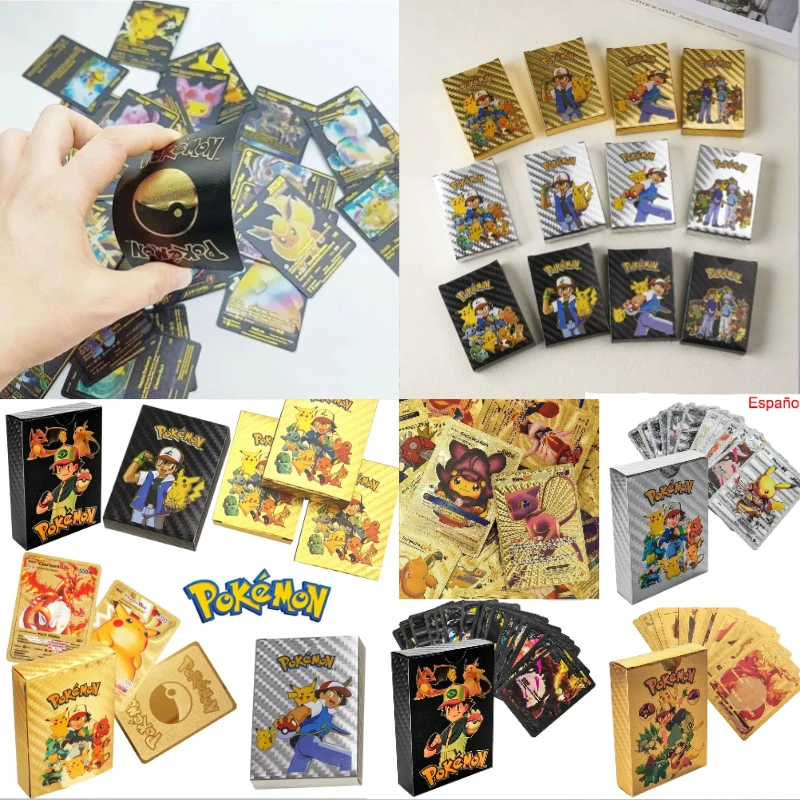 27/55pcs English Vmax GX Vstar Pikachu Gold Silver Black Colorful Pokemon Cards English French German Collection Card Toys Gift
27/55pcs English Vmax GX Vstar Pikachu Gold Silver Black Colorful Pokemon Cards English French German Collection Card Toys Gift