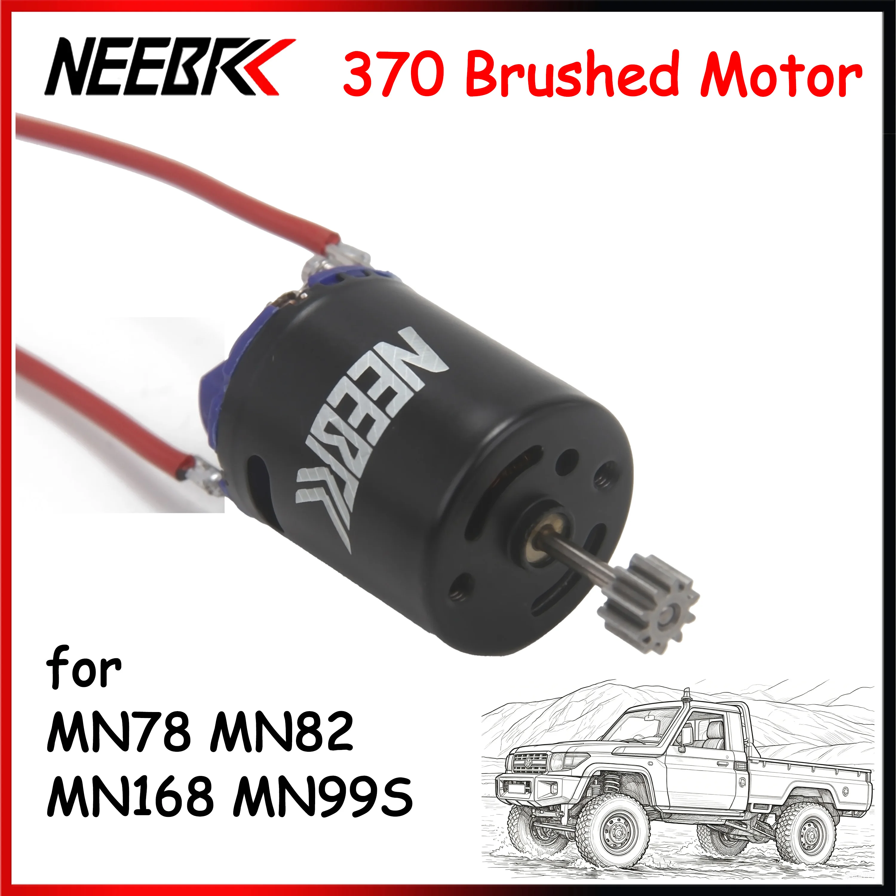 NEEBRC 370 Brushed Bullet Motor for RC 1/12 Car Drift Truck Crawler Tank Jeep Vehicle MN78 MN82 MN168 MN99S Upgrade Accessories
NEEBRC 370 Brushed Bullet Motor for RC 1/12 Car Drift Truck Crawler Tank Jeep Vehicle MN78 MN82 MN168 MN99S Upgrade Accessories