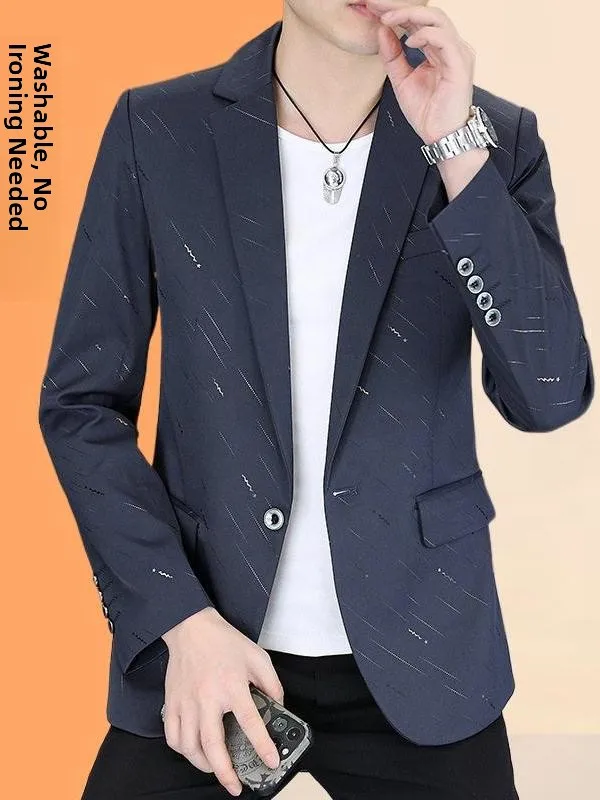 Spring Autumn New Sle Men's Casual Silk Suit Jaet Young Personali Single West Korean Version Slim Fit Outerwear Coat
Spring Autumn New Sle Men's Casual Silk Suit Jaet Young Personali Single West Korean Version Slim Fit Outerwear Coat