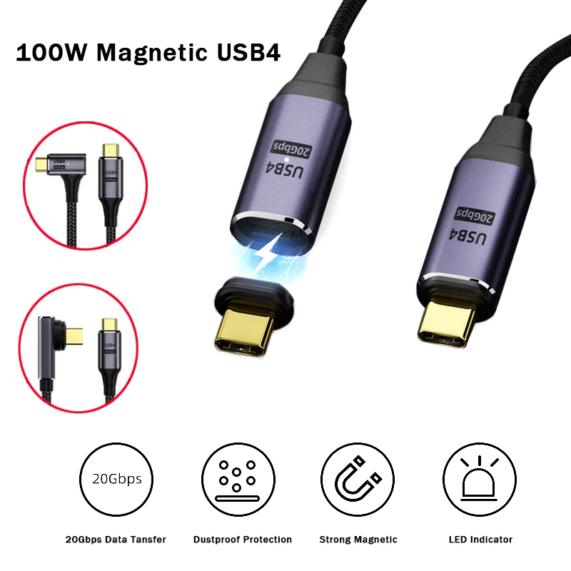 Кабель USB 4 магнитный для быстрой зарядки и передачи данных, 100 Вт, Тип C, для MacBook Pro, iPad Air, SAMSUNG S22 Ultra S21 + S20FE, 20 Гбит/с, 8K @ 60 Гц
Кабель USB 4 магнитный для быстрой зарядки и передачи данных, 100 Вт, Тип C, для MacBook Pro, iPad Air, SAMSUNG S22 Ultra S21 + S20FE, 20 Гбит/с, 8K @ 60 Гц