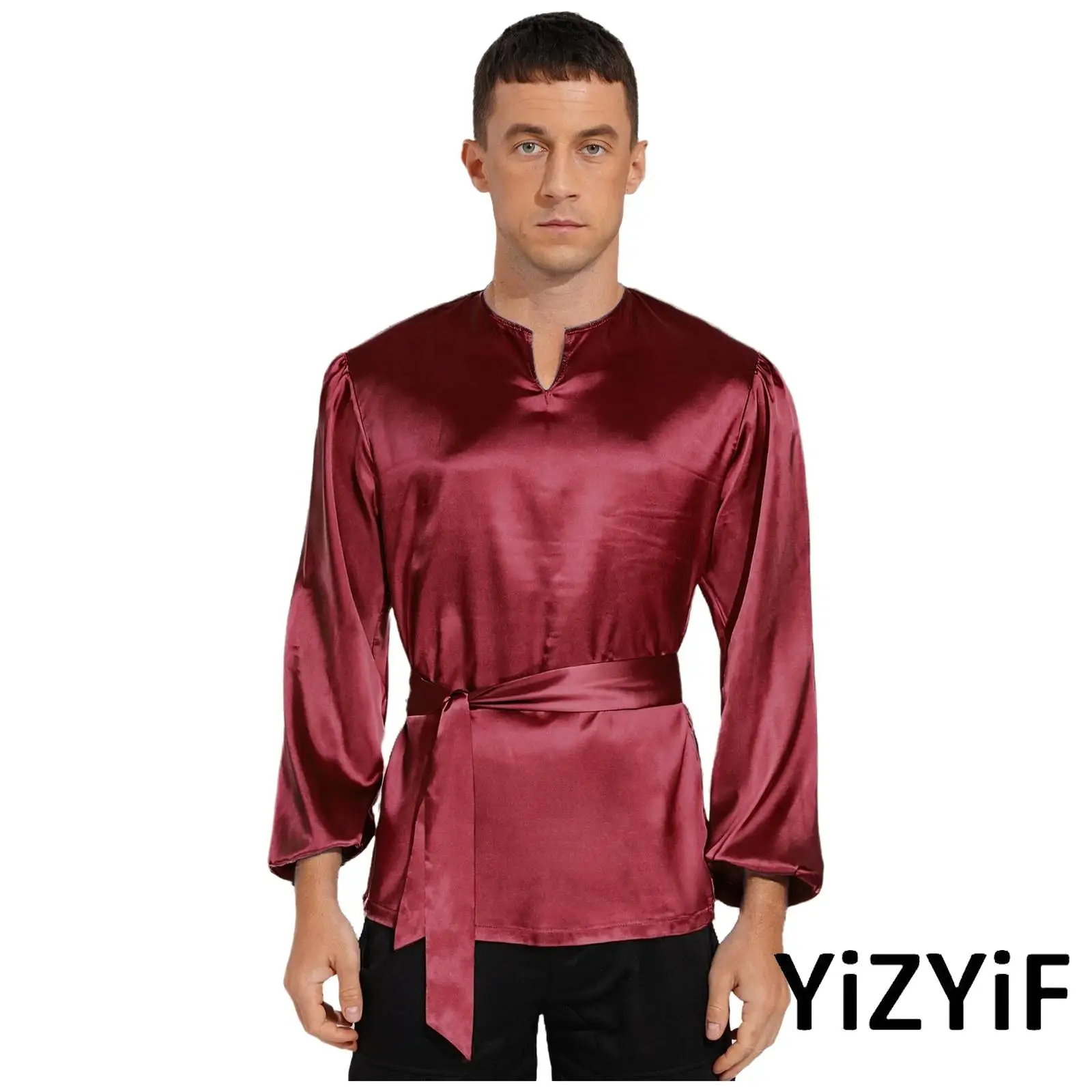 Mens Performance Dance Shirt Flowy Long Sleeve Blouse with Detachable Belt for Lyrical Ballet Theater And Stage Show Dancewear
Mens Performance Dance Shirt Flowy Long Sleeve Blouse with Detachable Belt for Lyrical Ballet Theater And Stage Show Dancewear