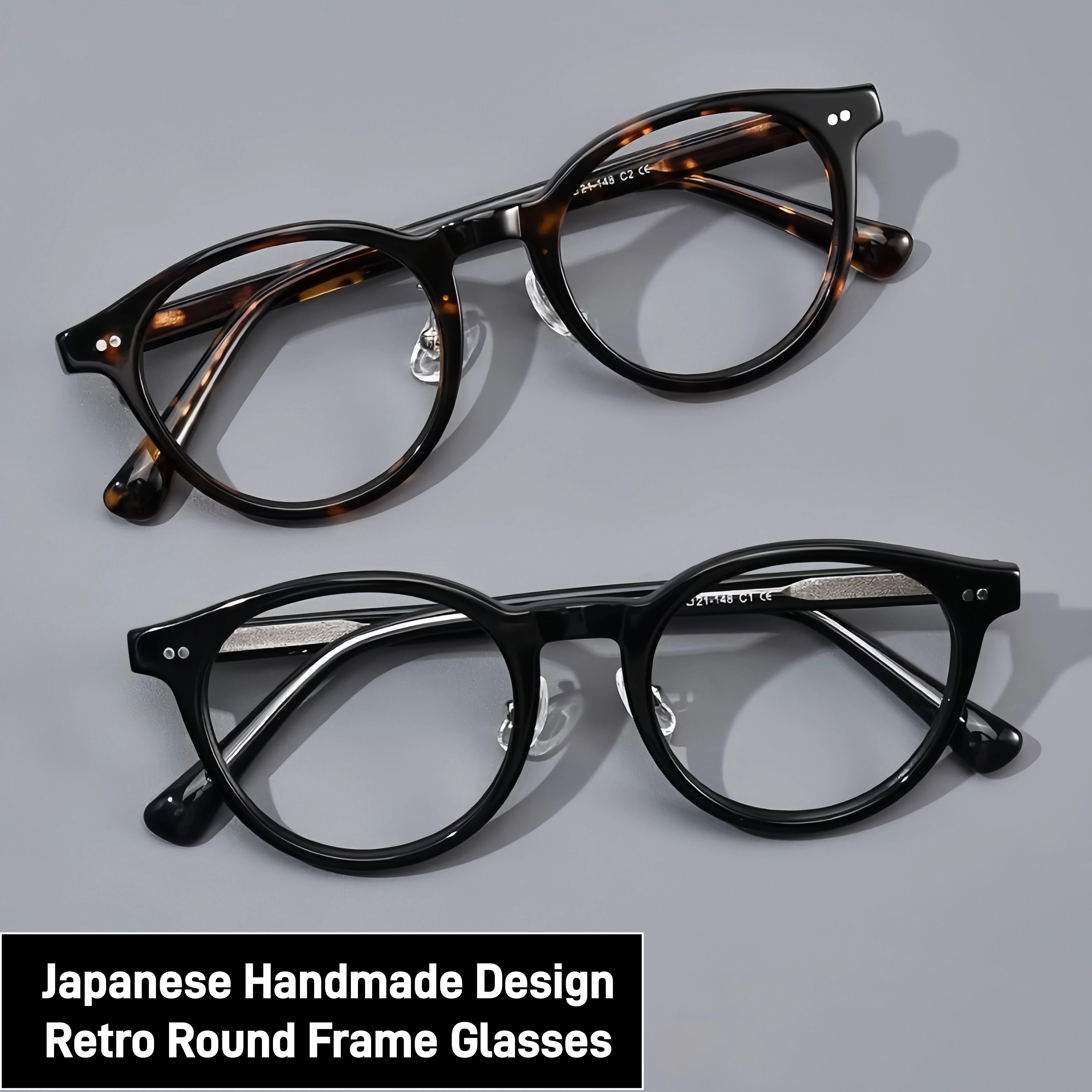 Tortoiseshell Unisex Prescription-Ready Japanese Handmade Retro Round Acetate Glasses Influencer Favorite No-Makeup Essential
Tortoiseshell Unisex Prescription-Ready Japanese Handmade Retro Round Acetate Glasses Influencer Favorite No-Makeup Essential