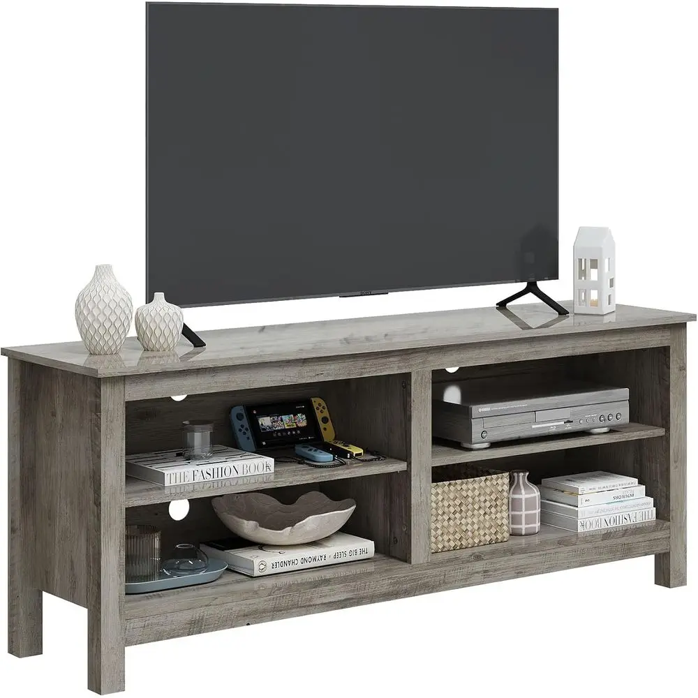 65 TV Stand with 4 Open Shelves, Wood Entertainment Center for Living Room & Bedroom
65 TV Stand with 4 Open Shelves, Wood Entertainment Center for Living Room & Bedroom