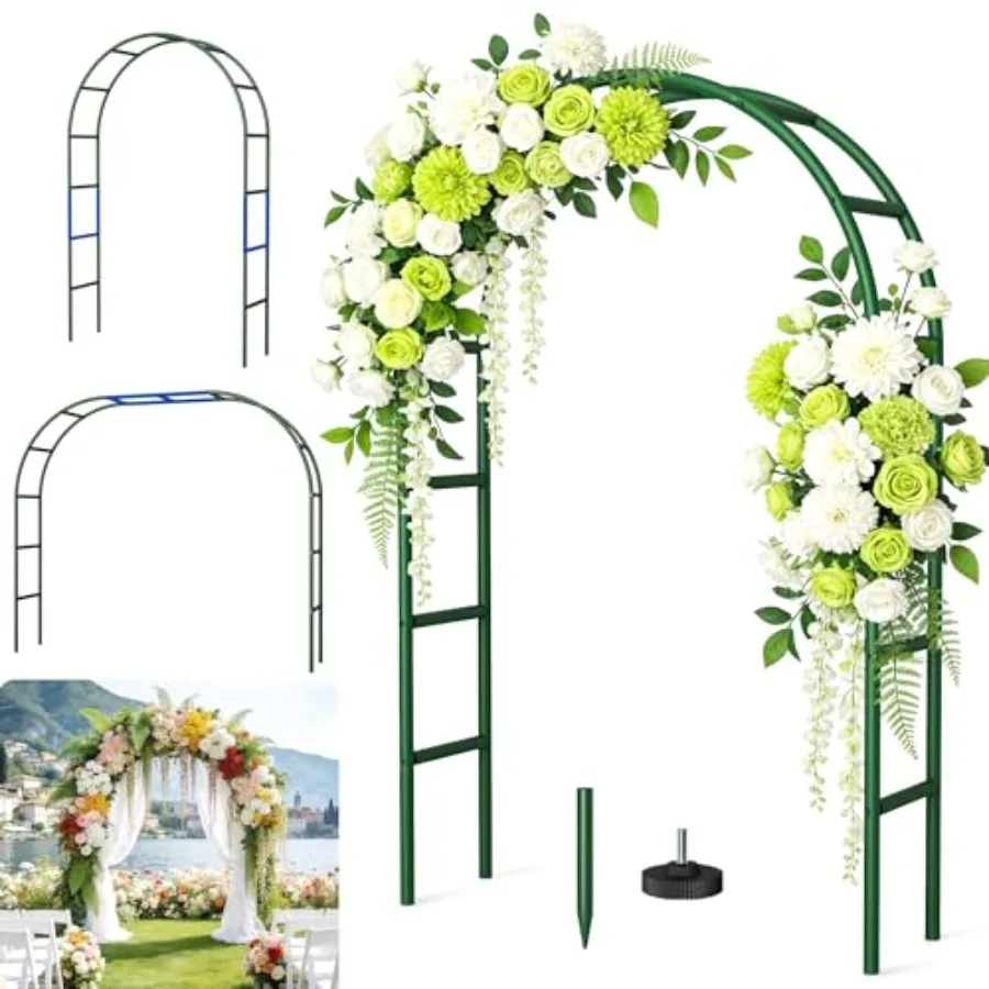Rustproof metal garden arch trellis for climbing plants and wedding decoration, green, thickened design, 4.9x8.1 or 7.9x6.7 ft
Rustproof metal garden arch trellis for climbing plants and wedding decoration, green, thickened design, 4.9x8.1 or 7.9x6.7 ft