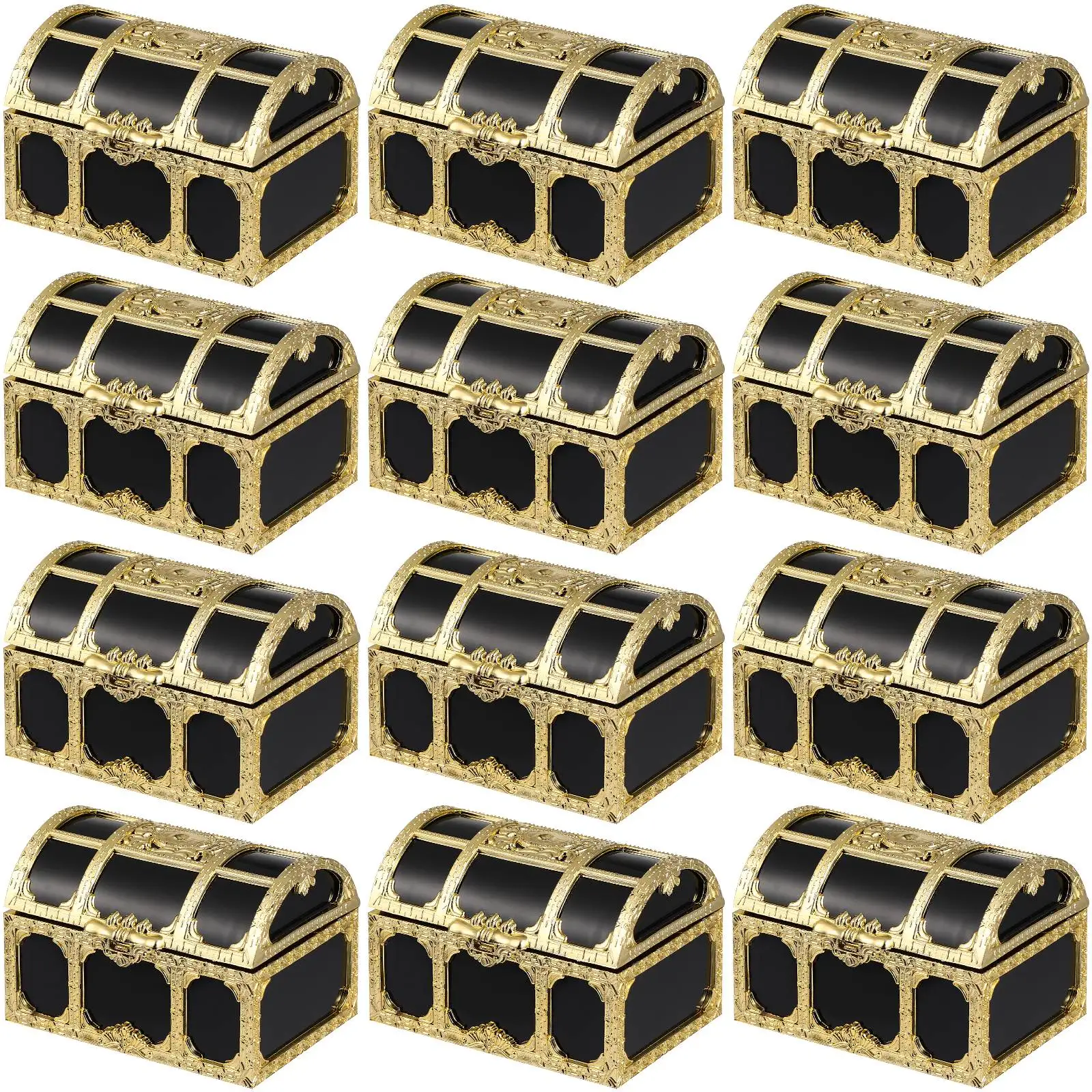 12 Pcs Plastic Pirate Candy Boxes Hollow Design Golden Black Storage Party Favors Kids Prizes Birthday Treasure Chests Small
12 Pcs Plastic Pirate Candy Boxes Hollow Design Golden Black Storage Party Favors Kids Prizes Birthday Treasure Chests Small