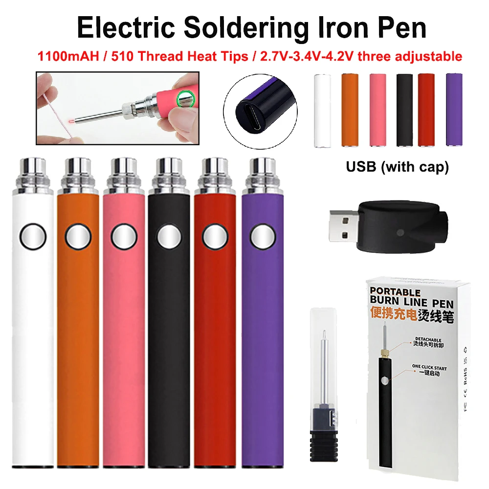 510 Thread Portable Electric Soldering Iron Pen 1100mAh Battery Soldering Iron Kit Wireless Electronic Welding Repair Tools
510 Thread Portable Electric Soldering Iron Pen 1100mAh Battery Soldering Iron Kit Wireless Electronic Welding Repair Tools