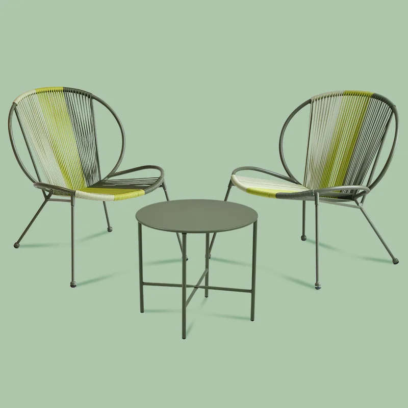 Outdoor Rattan Style 3-Piece Set All-Weather Table Chairs for Coffee Shop Balcony and Patio Lounge
Outdoor Rattan Style 3-Piece Set All-Weather Table Chairs for Coffee Shop Balcony and Patio Lounge